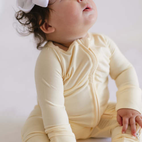 Infant Romper in Butter Yellow