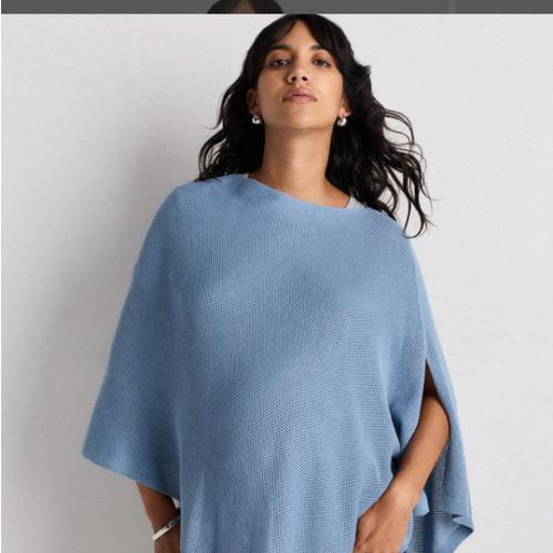 Lightweight Cotton Cashmere Nursing Shawl in Mountain Spring Blue