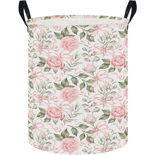 NTAOHAMPER Laundry Hamper,Laundry Basket,Baby Nursery Hamper,Waterproof Storage Bin,Clothes Organizer Basket,Room Decor(Rose)