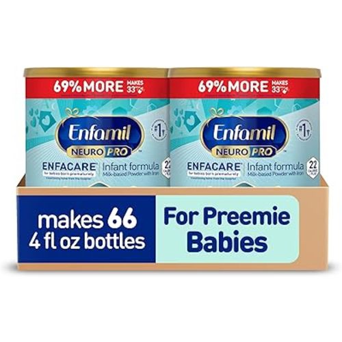 Enfamil NeuroPro EnfaCare High Calorie Premature Baby Formula, Milk-Based with Iron, Brain-Building DHA, Vitamins & Minerals for Immune Support, easy-to-digest proteins, Baby Milk, 23 Oz Can