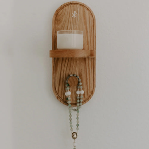 Rosary Prayer Shelf – Modern Catholic Rosary Holder for Wall Display – West Coast Catholic