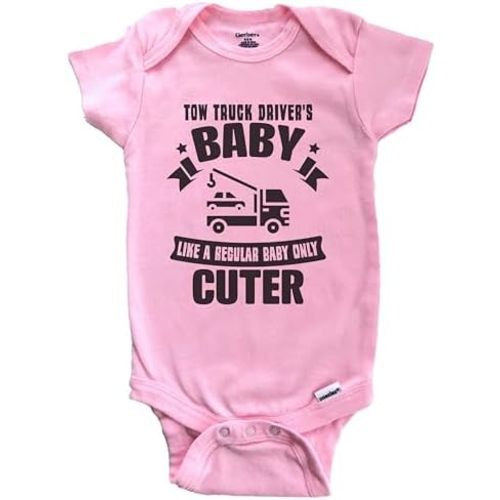 Really Awesome Shirts Tow Truck Driver's Baby Like A Regular Baby Only Cuter Funny Tow Truck Baby Bodysuit (100% Cotton)