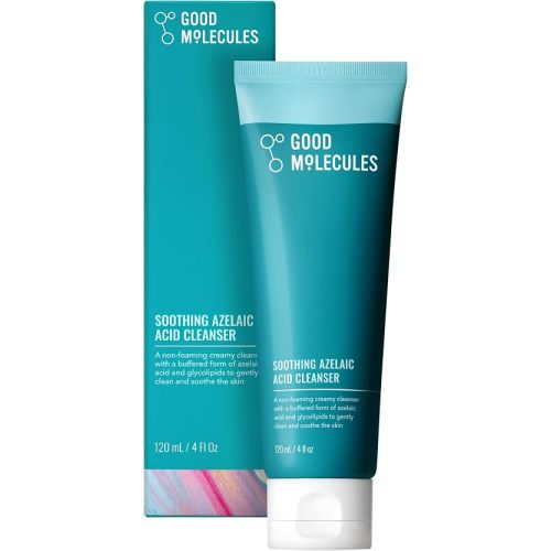Good Molecules Soothing Azelaic Acid Cleanser – Gentle Creamy Non-Foaming Face Wash for Oily & Sensitive Skin – Vegan & Fragrance-Free – 120 ml