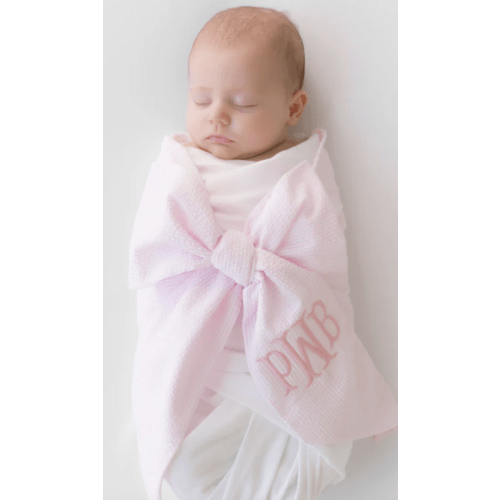 Bow Swaddle ® - Blue Gasparilla Gingham