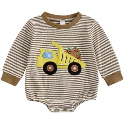 VISGOGO Unisex Baby Boy Girl Romper Waffle Newborn Infant Onesie Clothes Long Sleeve Bubble Oversized Romper Bodysuit Top