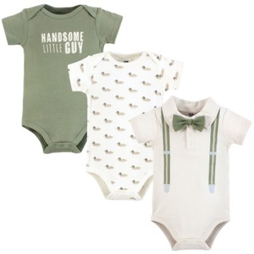Hudson Baby Infant Boy Cotton Bodysuits, Mallard Polo, 9-12 Months