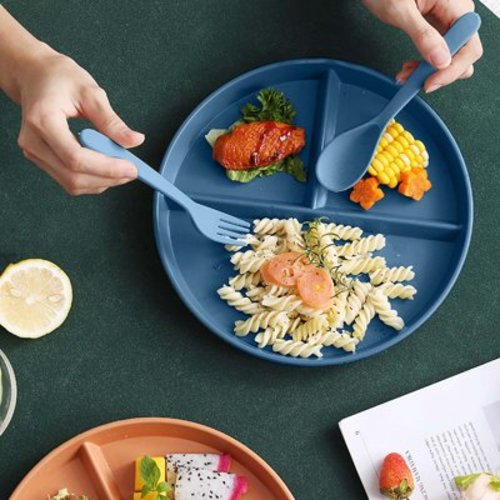 Baby Feeding Set, Silicone Baby Plates with Suction, Spoons and Forks Set for Toddler Utensils, BPA Free, Baby Led Weaning Supplies for Eating Essentials