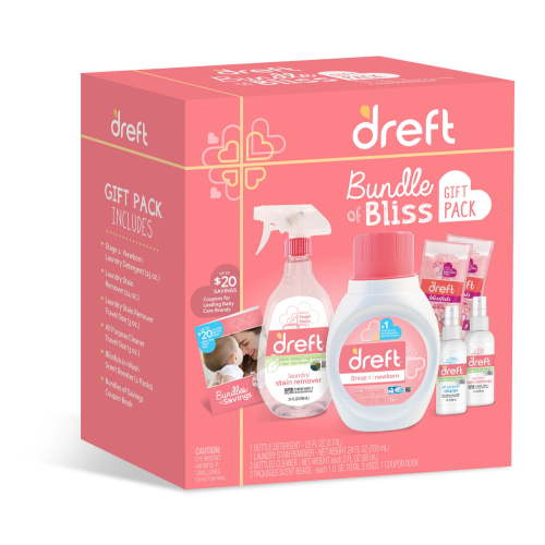 Dreft Bundle of Bliss Gift Pack, Including Dreft Newborn Laundry Detergent and Stain Remover, 1 EA