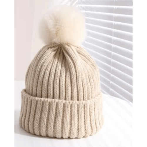 Knit Beanie with Plush Top – The Ollie Bee