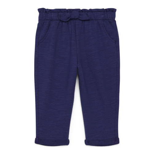 Garanimals Baby Girl French Terry Cloth Pants, Patriot Blue Bow (3-6)
