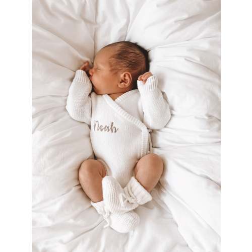 KNIT BODYSUIT - WHITE – Petite Co au