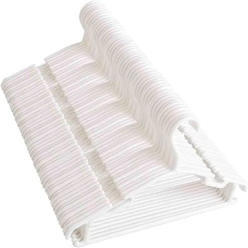 Yunking Kids Hangers 100 Pack Baby Hangers for Closet Toddler Hangers Plastic White Childrens Hangers Small Hangers (100 Pack White)