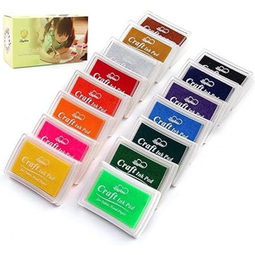 15 Colors Craft Ink Pads, Washable Stamp Pads for DIY Stamping