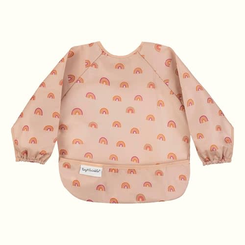 Tiny Twinkle Long Sleeve Bib for Babies & Toddlers – Waterproof Smock Bib for Eating – Machine Washable & Mess-Proof, Baby Feeding Essential & Shower Must-Have(Boho Rainbow, 6–24M)
