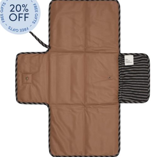 Noir Stripe Linen Change Mat