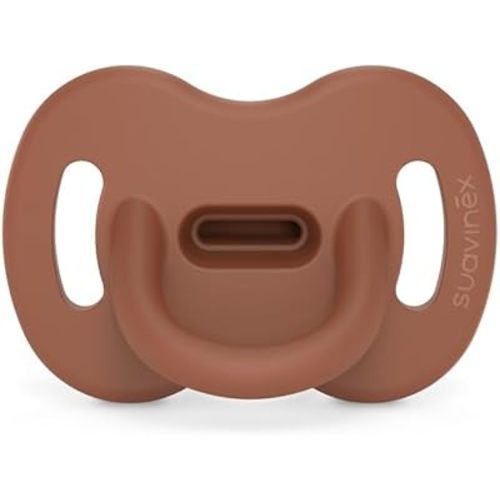 Color Essence SX PRO Silicone Baby Pacifier 1Pk, Made with 100% Soft Silicone, Baby Essentials Perfect for Breastfeeding Babies, Designed in Spain, 6-18 Mths, Sunset Orange