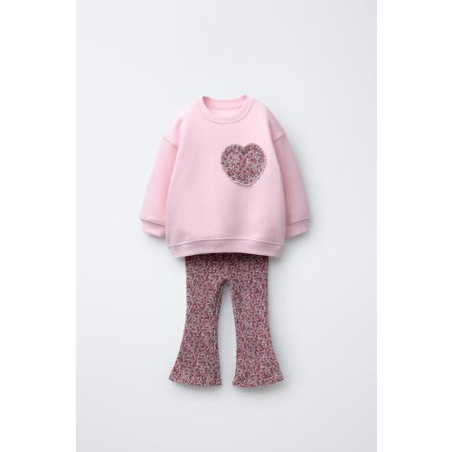 PRINTED SWEATSHIRT AND FLARE LEGGING SET - Light lilac | ZARA United States