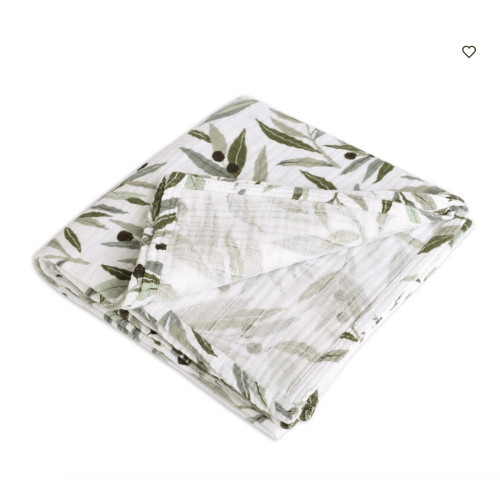 Babyletto Olive Branches Organic Muslin Swaddle | Birch Lane