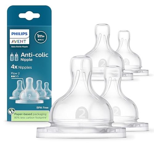 Philips Avent Anti-Colic Nipples - Flow 2, 4-Pack, SCY762/44