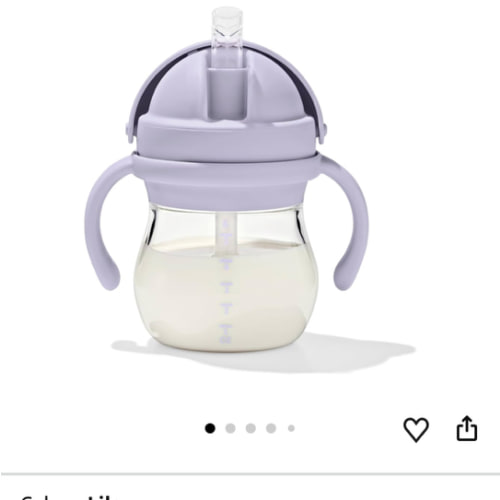 OXO Tot Transitions Straw Cup With Removable Handles, 6 oz, Lilac