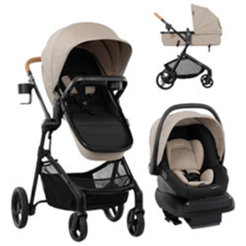 Evenflo Pivot NXT Travel System with LiteMax NXT Infant Car Seat - Latte Tan