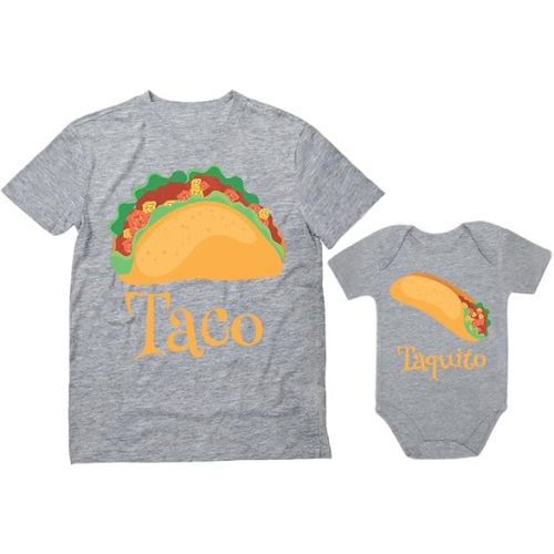 Tstars Fathers Day Taco Taquito Dad and Baby Shirts Funny Daddy and Son Matching Outfit