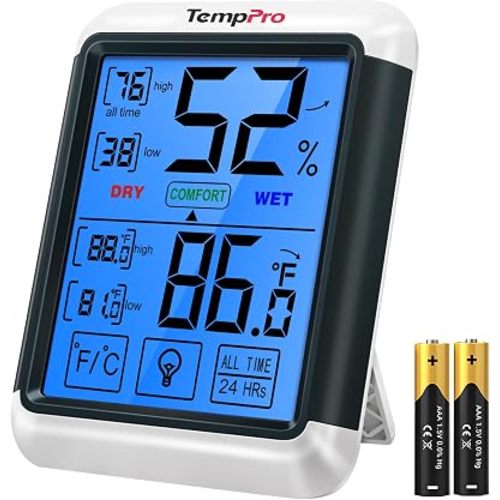 TempPro TempAir Digital Indoor Hygrometer Thermometer with Touchscreen