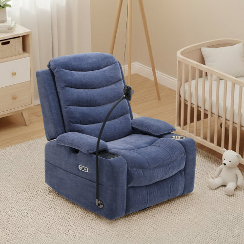 Isabelle & Max™ Power Nursery Gliders With Heat & Lumbar Support, Swivel Recliners With Adjustable Armrests, Rockers Chair With Smart Cup Holder & Wireless Charging Stand For Nursing | Wayfair