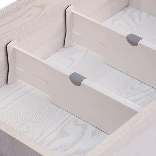 TENABORT Set of 8 Adjustable Drawer Dividers Organizer Separators Plastic Dresser Organizer for Bedroom, Bathroom, Closet, Office Desk, Kitchen Storage