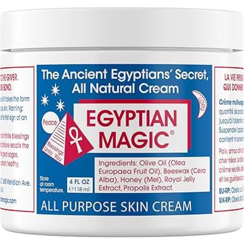 Egyptian Magic - All Purpose Face, Body, and Dry Skin Moisturizing Cream, Skin Protectant for Women & Men, Eczema Care Healing Balm, Scar Treatment, Stretch Marks, and Tattoo Aftercare, 4oz Jar
