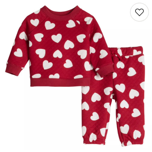 Baby Jumping Beans® Heart Quilted Raglan & Jogger Set