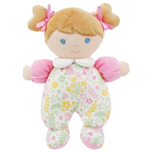 June Garden 9" My First Doll Blossom - Soft Plush Baby Doll - Pink Floral Outfit