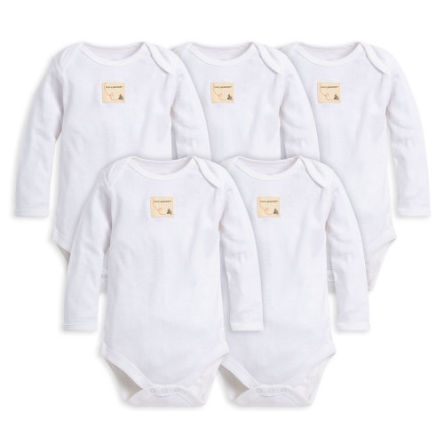 Bee Essentials Organic Long Sleeve Baby Bodysuit 5 Pack | Burt's Bees Baby® 0-3 months