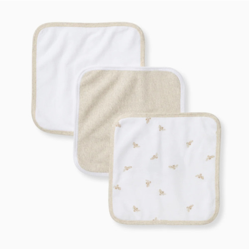 Golden Bee Organic Cotton Knit Terry Washcloths 3 Pack