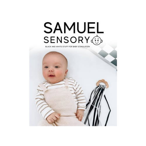 Toys Cloud Ribbon - Black and White Baby Toys 0-3 Months Made with Beech Wood & Soft Grosgrain and Satin Ribbon - Developmental High Contrast Baby Toys & Tummy Time Toys