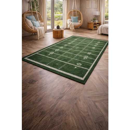 Football Field Area Rug | Sports Room Decor | Game Room | Boys Bedroom | Man Cave