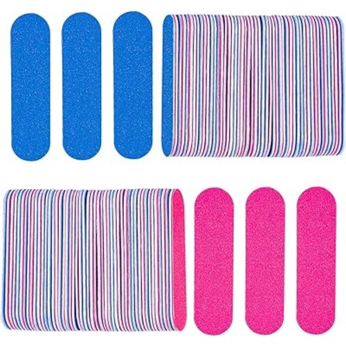 Mini Nail Files Bulk, 100 Pcs Disposable Double Sided Emery Boards Travel Size for Men, Women, Kids (2 Inch)