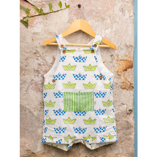 Casper Organic Cotton Block Printed Dungarees
