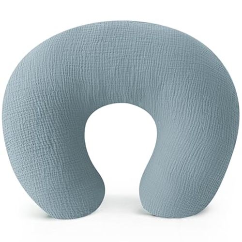Konssy Muslin Nursing Pillow Covers, 100% Cotton Soft & Adorable Covers for Breastfeeding Pillows, Slipcovers for Newborn Baby Boys & Girls