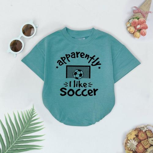 Apparently I Like Soccer Baby Outfit, Matching Baby Bodysuit, Funny Shirt for Kids, Play Football Baby Clothes, Newborn Gift Keepsake