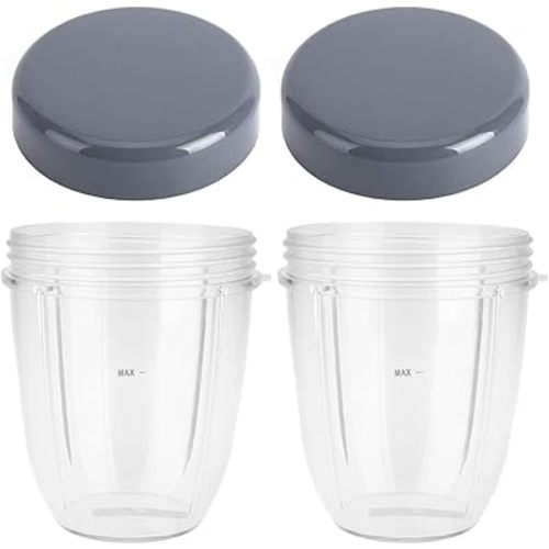 Blender Cups Replacement for Nutribullet Blender 18OZ Cup with Lid, Compatible with Nutribullet 600W 900W Blender Juicer (2Pack)
