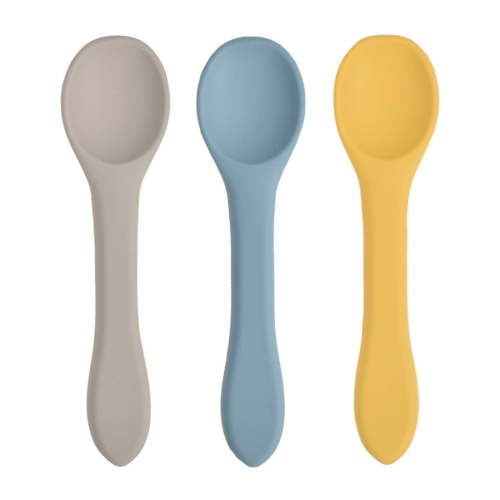 FACEGA Baby Spoons,Silicone Baby Utensils for 6-12 Months,Baby Silverware Supports Oral Development
