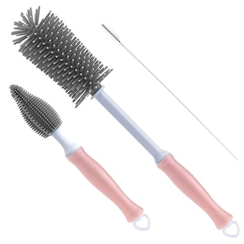 Silicone Cleaning Brush, 12" Long Handle Water Bottle Cleaner