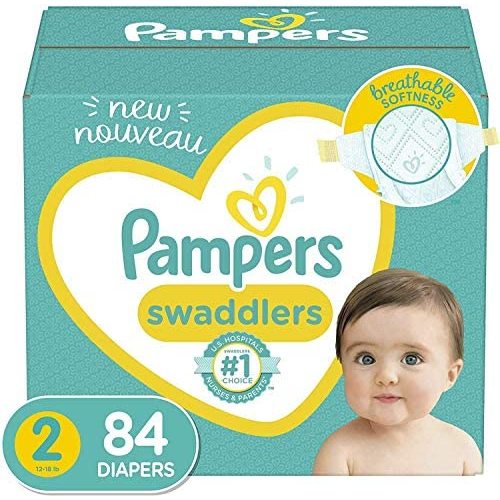 Diapers Size 2, 84 Count - Pampers Swaddlers Disposable Baby Diapers, Super Pack (Packaging May Vary) - Size 2 (84 Count)