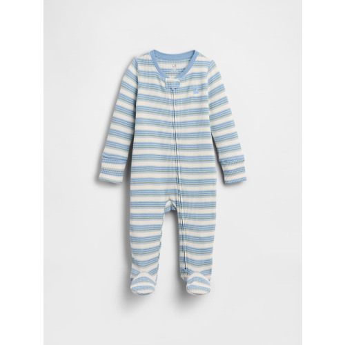 Baby First Favorites TinyRib Stripe Footed One-Piece