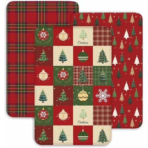 3 Packs 32×16×3.9 Inches Christmas Bassinet Sheets for Baby Boys and Girls