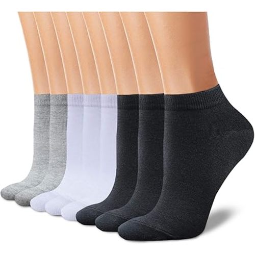 CHARKING 8 Pairs Ankle Socks No Show Low Cut Cotton Casual Socks