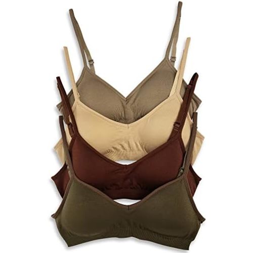Kalon Women’s 4 Pack Demi Padded Bralette Wireless Comfortable Bra