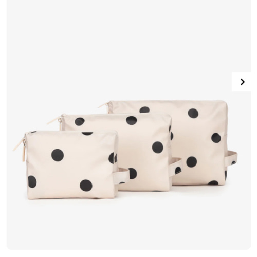 Water Resistant Zip Pouch Set (3 Pieces) - POLKA DOT