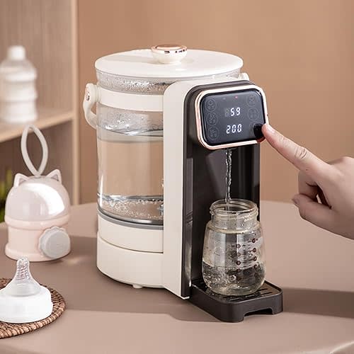 Baby Bottle Water Warmer Dispenser for Formula,Smart Electric Water Kettle with Thermostat,Detachable Glass Tank,3L Electric Kettle with Accurate Temperature Control